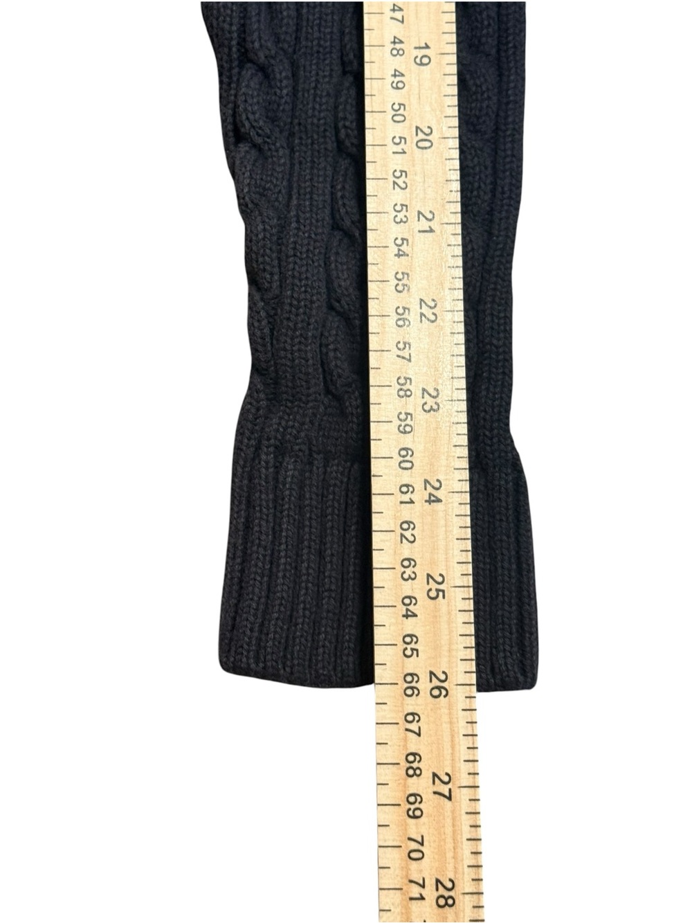 L.L.Bean Women’s L black 100% Cotton Cable Knit Cardigan Sweater - Picture 6 of 9